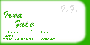 irma fule business card